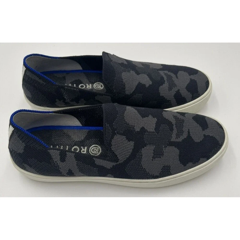 Rothy’s The Original Women’s 8.5 Gray‎ Camo Knit Slip On Flats Sneakers Washable